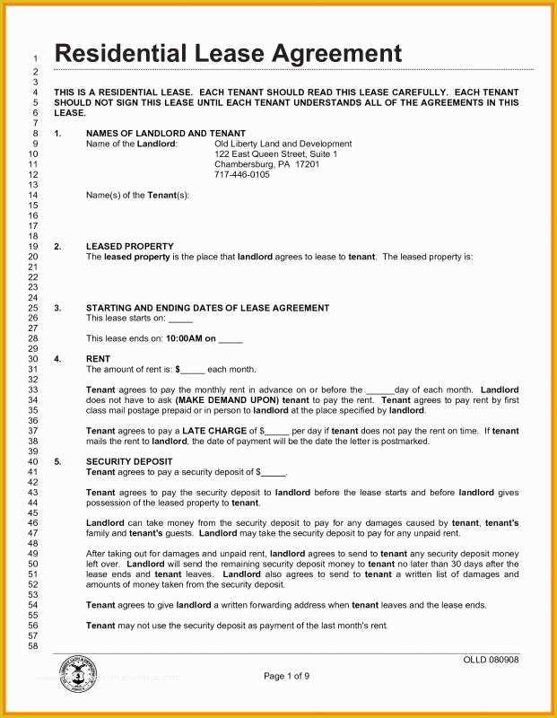 Free Residential Lease Agreement Template Pdf Of Lease Agreement Pdf