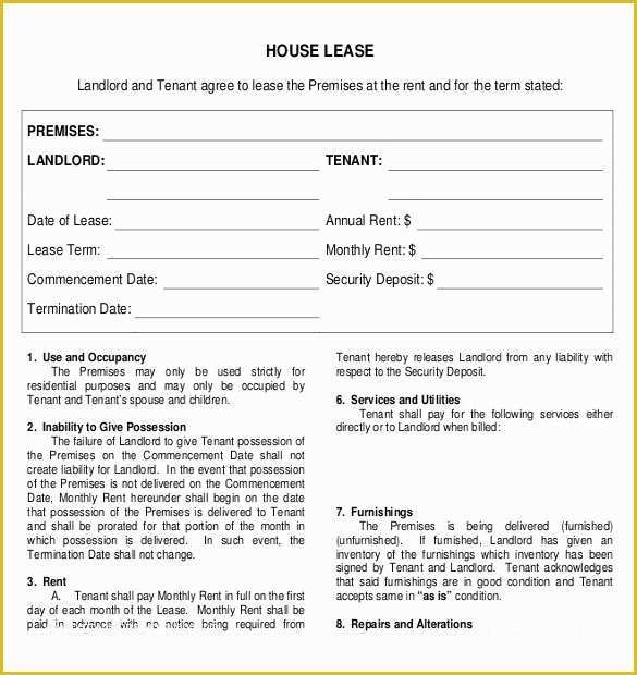Free Residential Lease Agreement Template Pdf Of Rental Agreement Template – 21 Free Word Pdf Documents