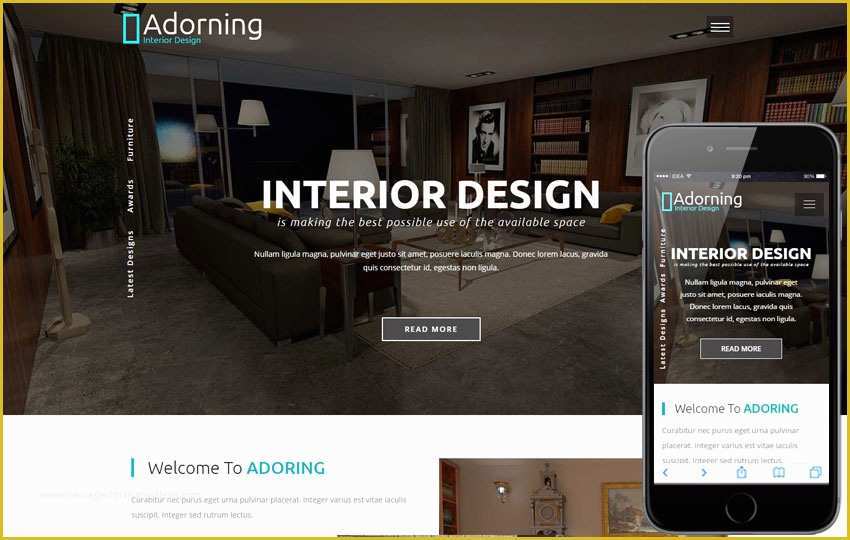 Free Responsive Website Templates for Interior Design Of Adorning An Interior and Furniture Category Bootstrap