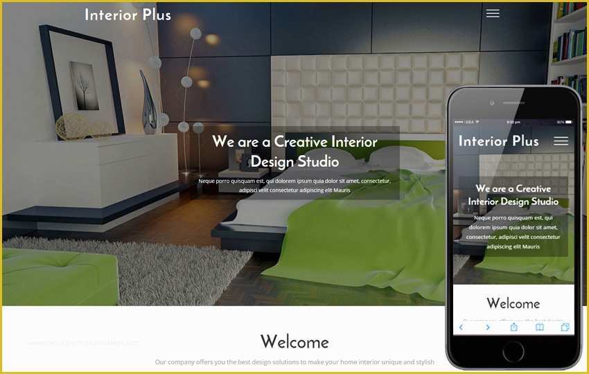 Free Responsive Website Templates for Interior Design Of Interior Plus Interior Furniture Category Flat Boots Free