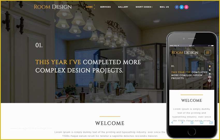 Free Responsive Website Templates for Interior Design Of Room Design An Interior Category Bootstrap Responsive Web