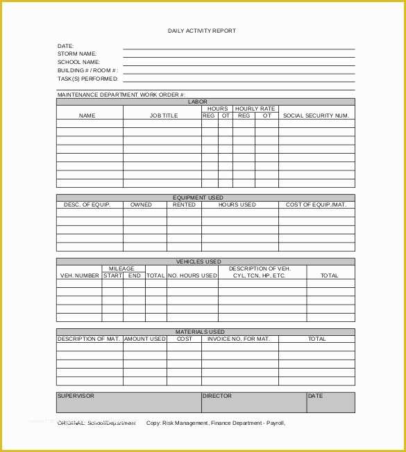 Free Restaurant Daily Sales Report Template Excel Of 24 Sample Daily Report Templates Pdf Ms Word