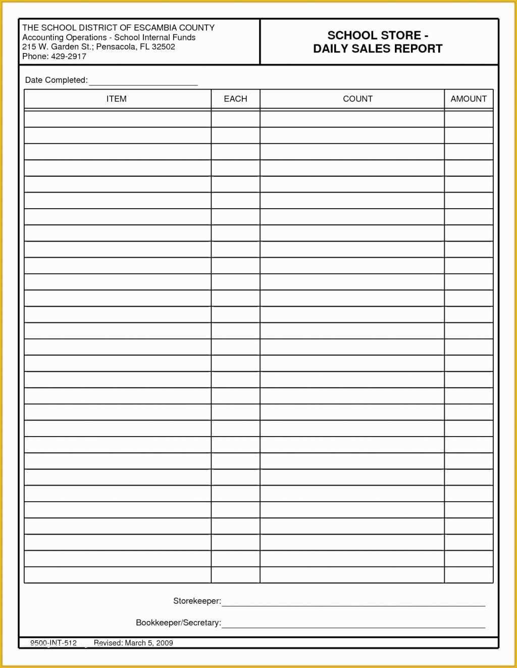 Free Daily Sales Report Excel Template