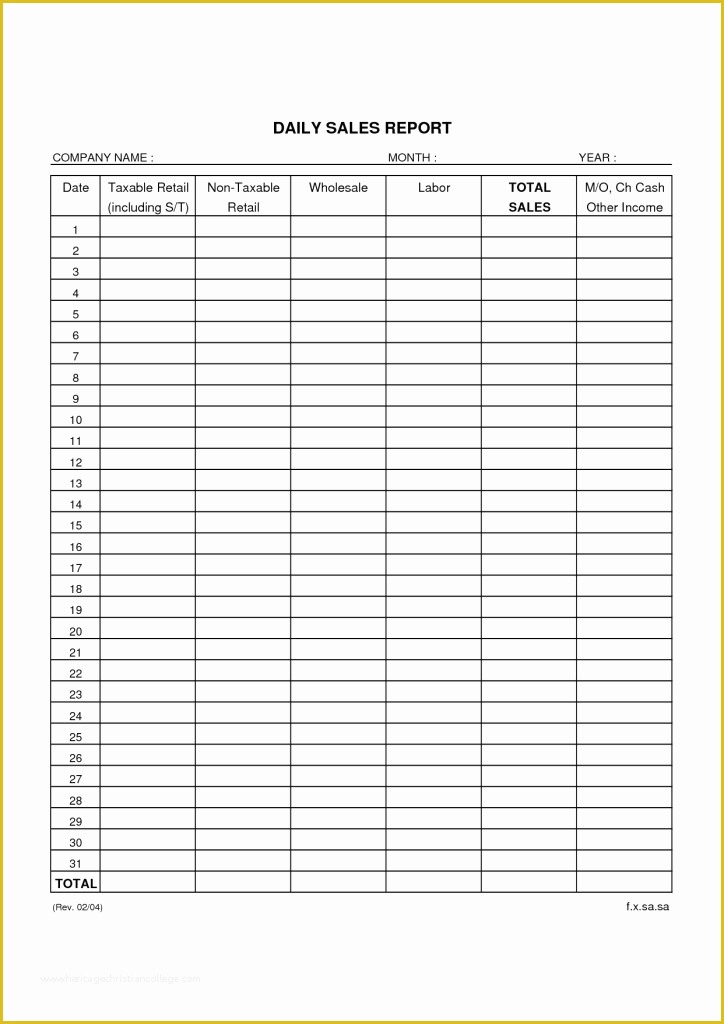 Free Restaurant Daily Sales Report Template Excel Of Free Daily Sales Report Template Spreadsheet Call In Excel