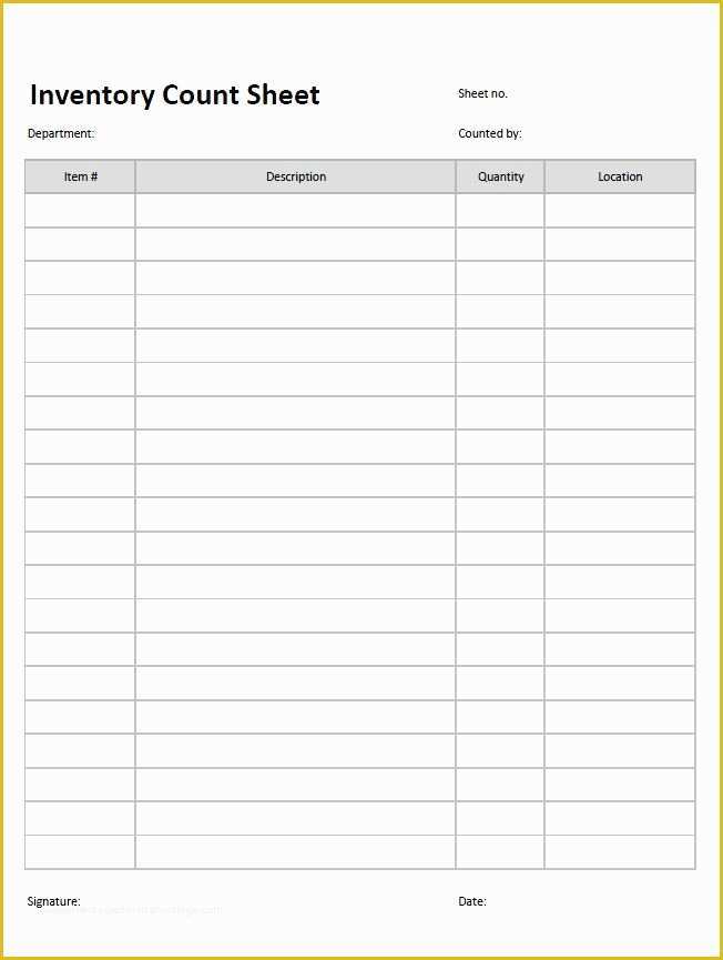 Free Restaurant Inventory Templates Of Inventory Count Sheet Template