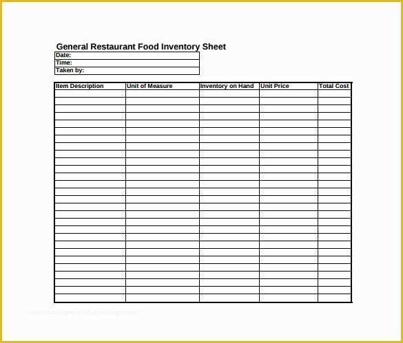 Free Restaurant Inventory Templates Of Inventory Sheet Template 14 Free Excel Pdf Documents