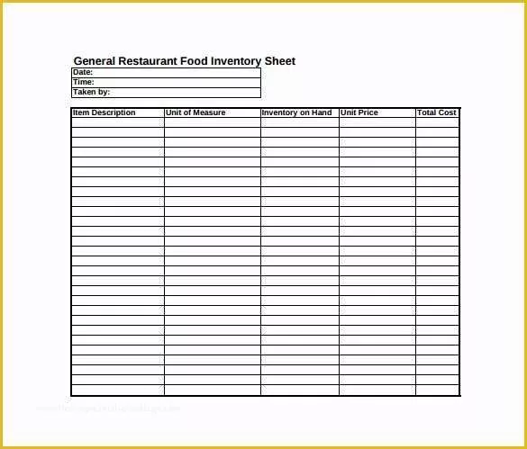 Free Restaurant Inventory Templates Of Inventory Sheet Template 14 Free Excel Pdf Documents