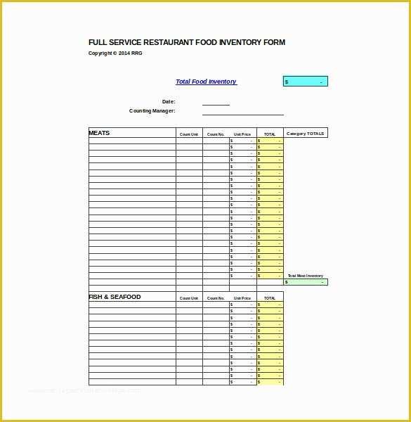 Free Restaurant Inventory Templates Of Inventory Template – 25 Free Word Excel Pdf Documents
