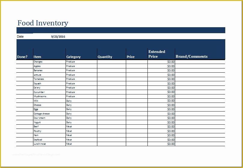 Free Restaurant Inventory Templates Of Ms Excel Printable Food Inventory List Template