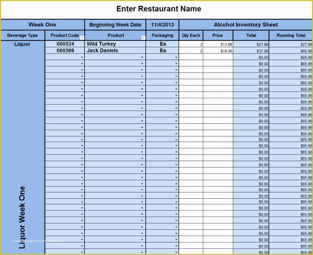 Free Restaurant Inventory Templates Of Restaurant Inventory Spreadsheets