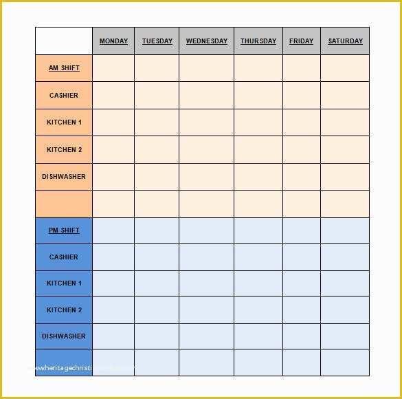 Free Restaurant Schedule Template Of 9 Restaurant Schedule Templates – Pdf Word Excel