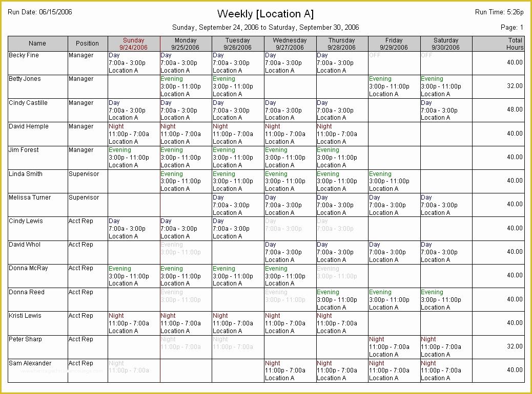 Free Restaurant Schedule Template Of Employee Schedule Template for Restaurants Driverlayer