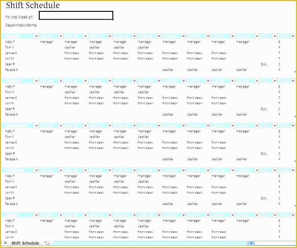 Free Restaurant Schedule Template Of Employee Scheduling Excel Employee Scheduling Spreadsheet