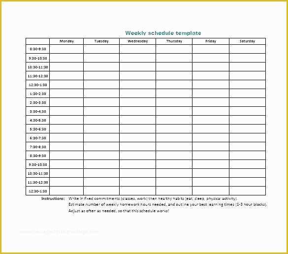 Free Restaurant Schedule Template Of Free Restaurant Schedule Template