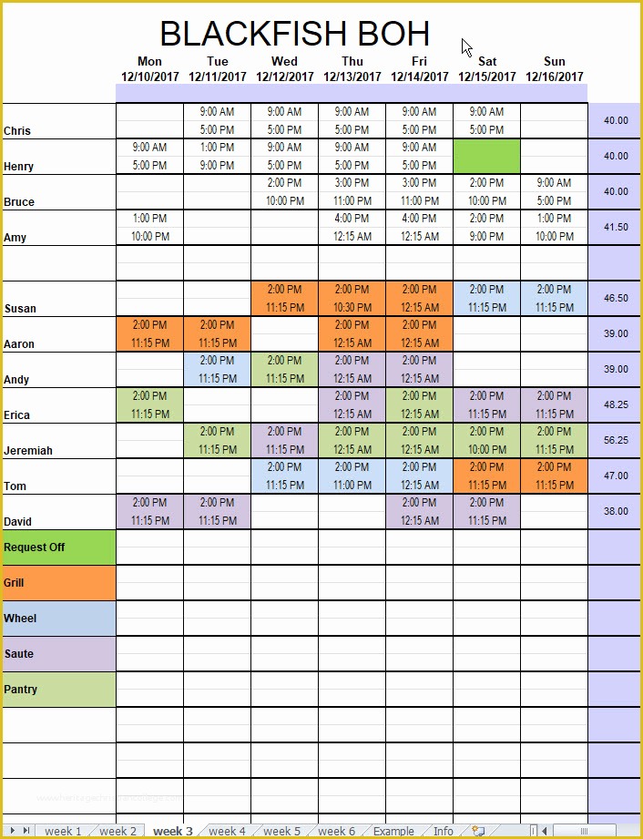 Free Restaurant Schedule Template Of Restaurant Kitchen Schedule Template Excel Chefs Resources