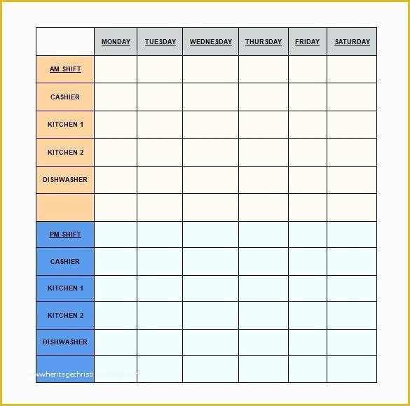 Free Restaurant Schedule Template Of Restaurant Schedule Template Free Excel Word Documents