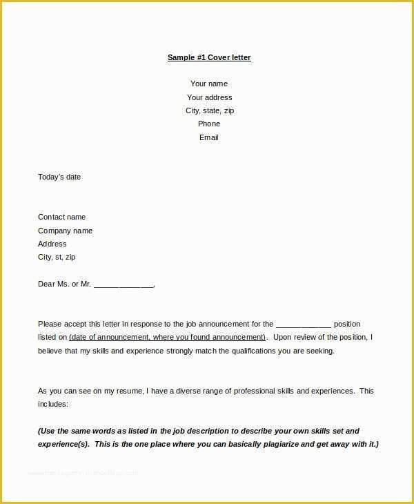 Free Resume Cover Letter Template Download Of Resume Cover Letter 23 Free Word Pdf Documents