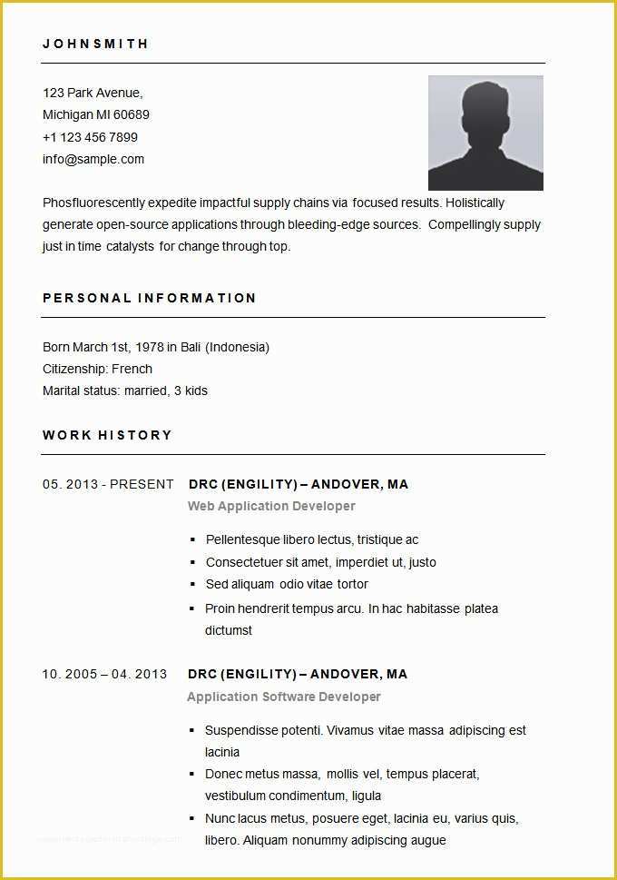 Free Resume format Template Of 70 Basic Resume Templates Pdf Doc Psd