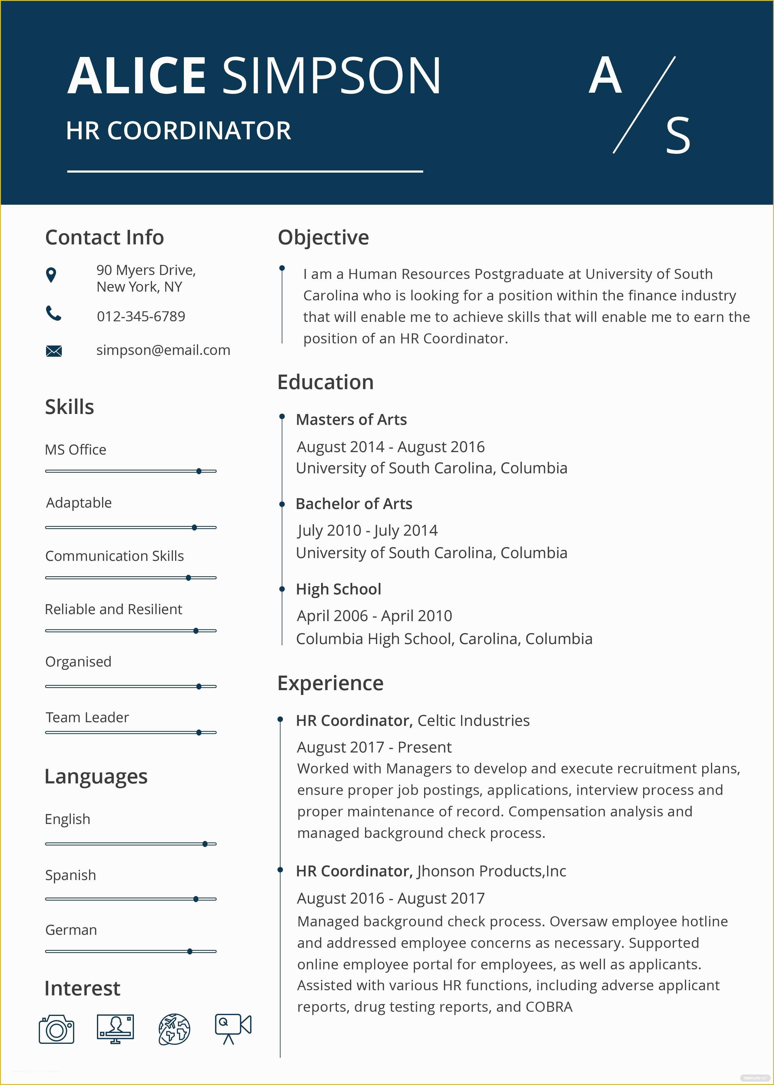 Free Resume format Template Of Free Hr Resume format In Psd Ms Word Publisher