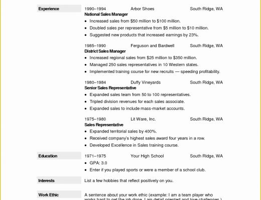 Free Resume format Template Of Free Resume formats Download