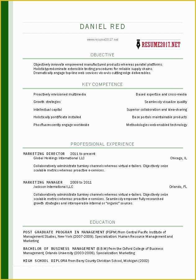 Free Resume format Template Of Free Resume Templates 2017