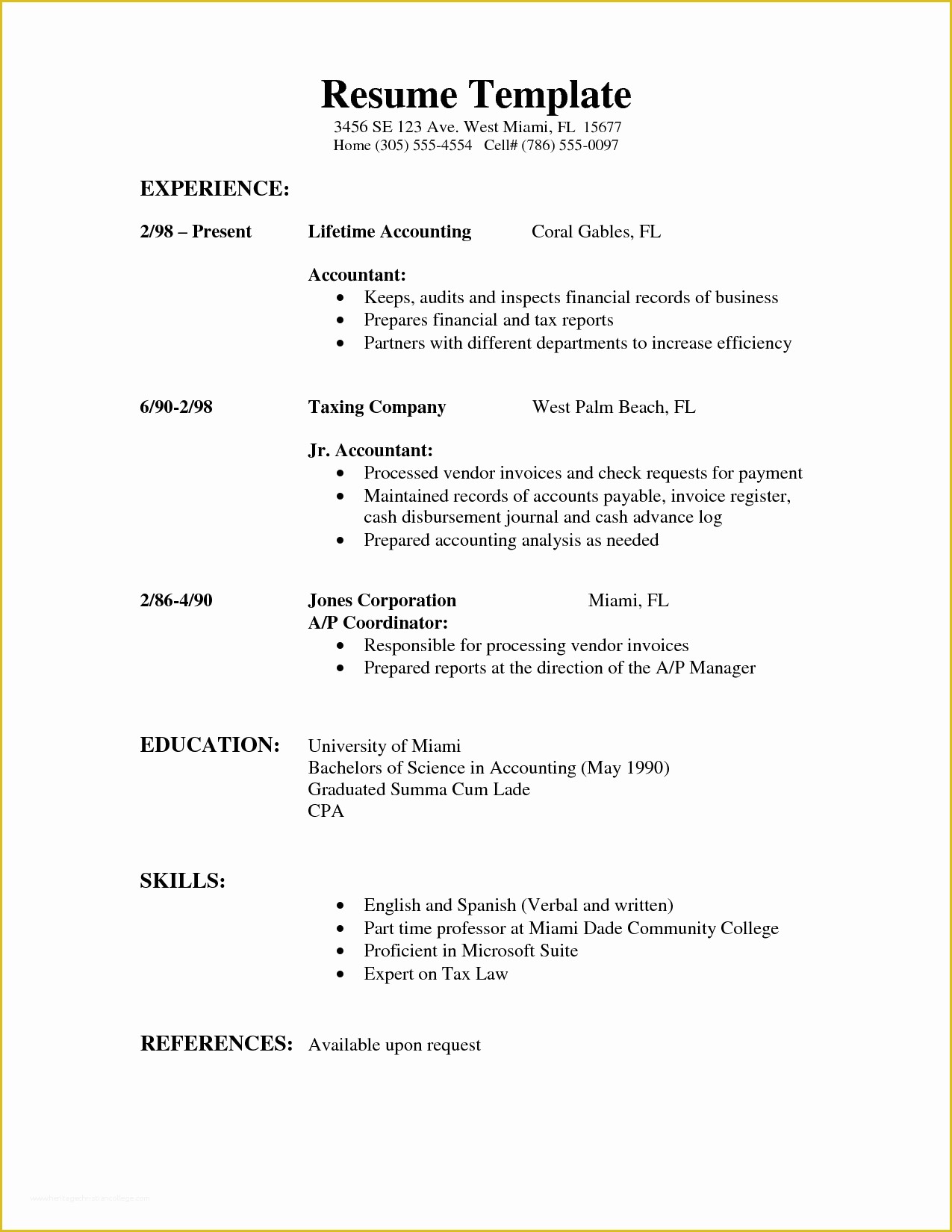 Free Resume format Template Of My Perfect Resume Templates