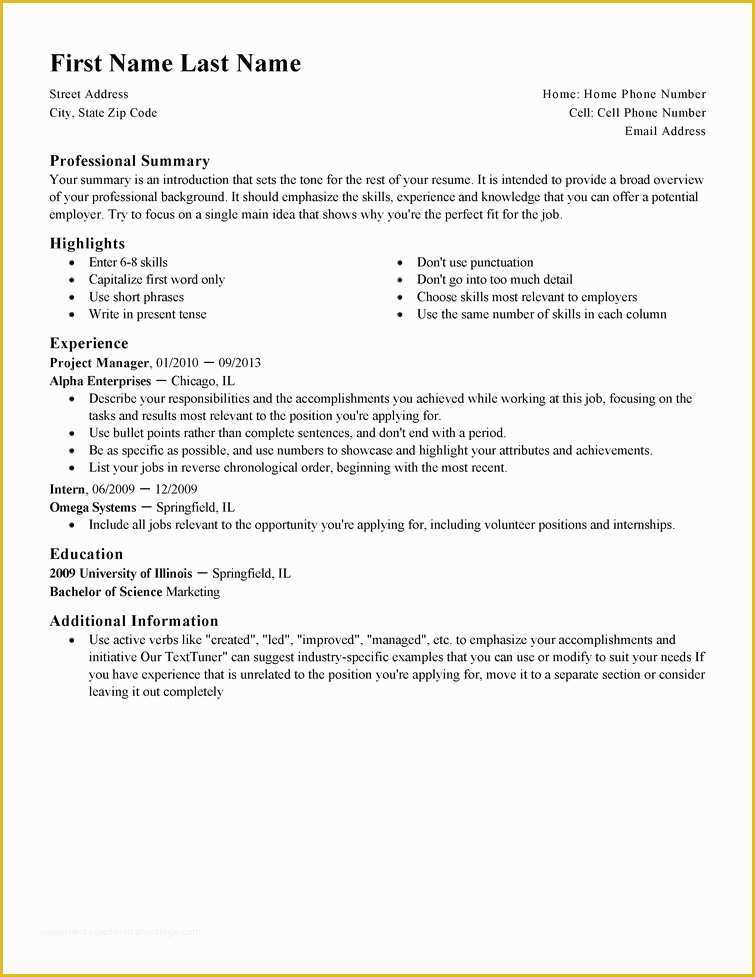 Free Resume format Template Of Professional Resume Template Beepmunk