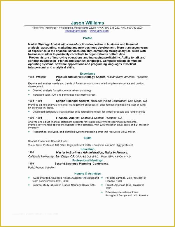 Free Resume format Template Of Sample Resume 85 Free Sample Resumes by Easyjob