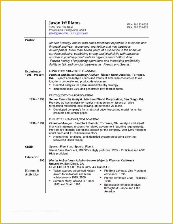 Free Resume format Template Of Sample Resume 85 Free Sample Resumes by Easyjob