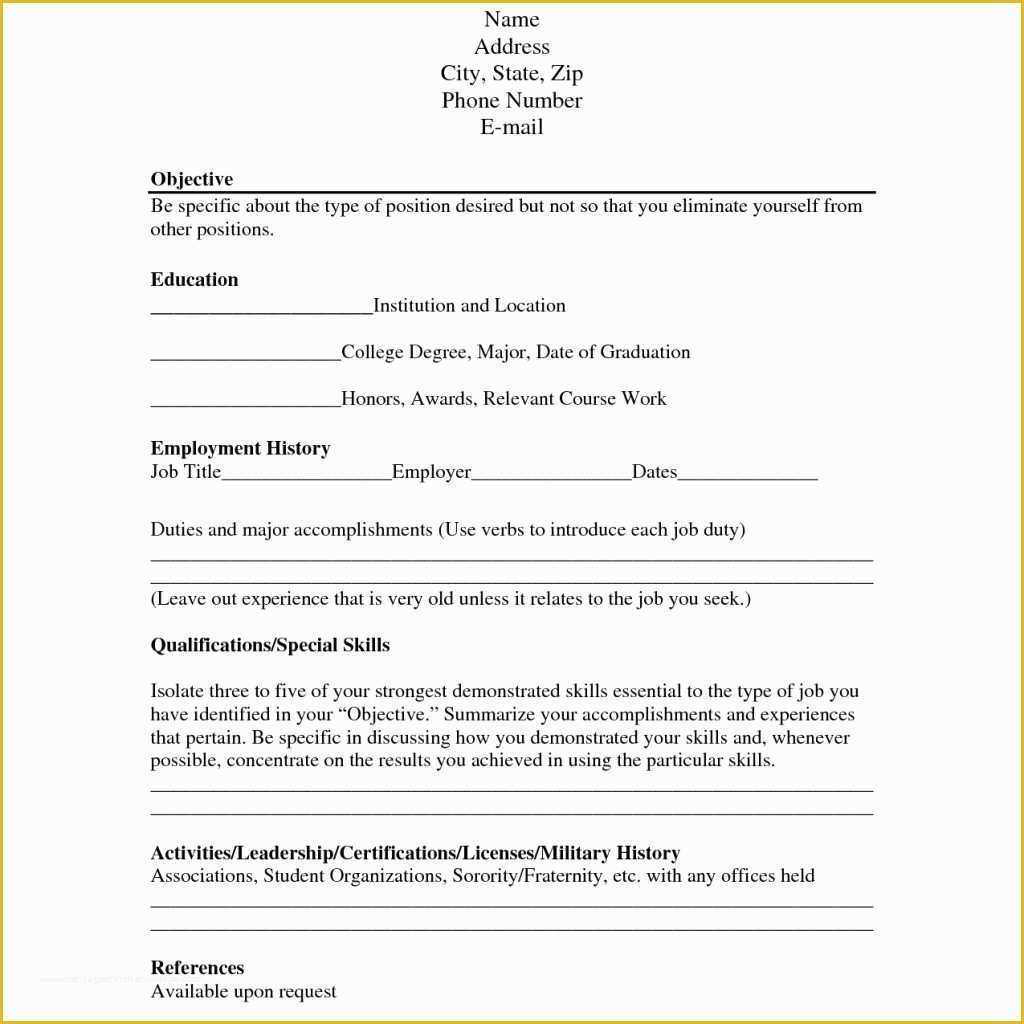 Free Resume Templates No Charge