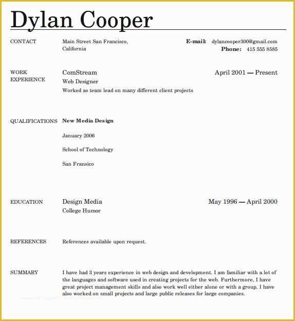 Free Resume Templates No Charge Of Resume Templates No Charge