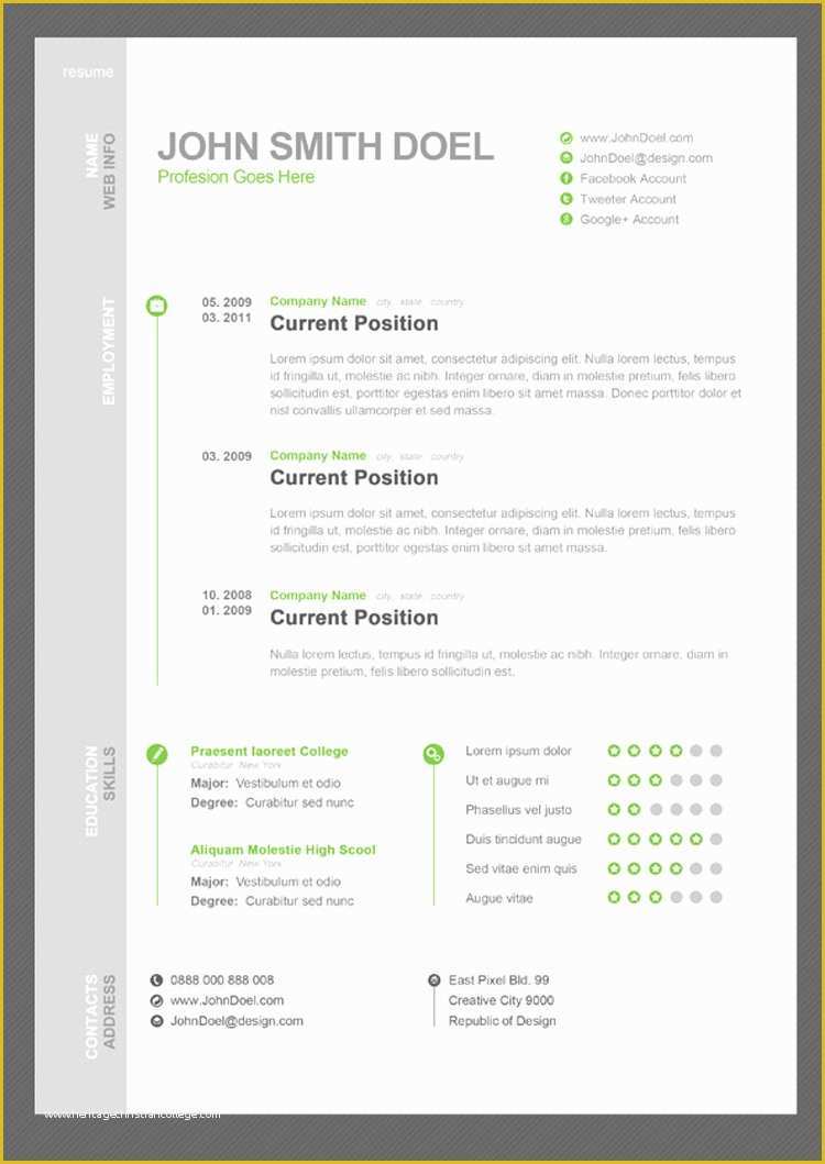 Free Resume Templates Of 35 Best Free Resume Design Templates