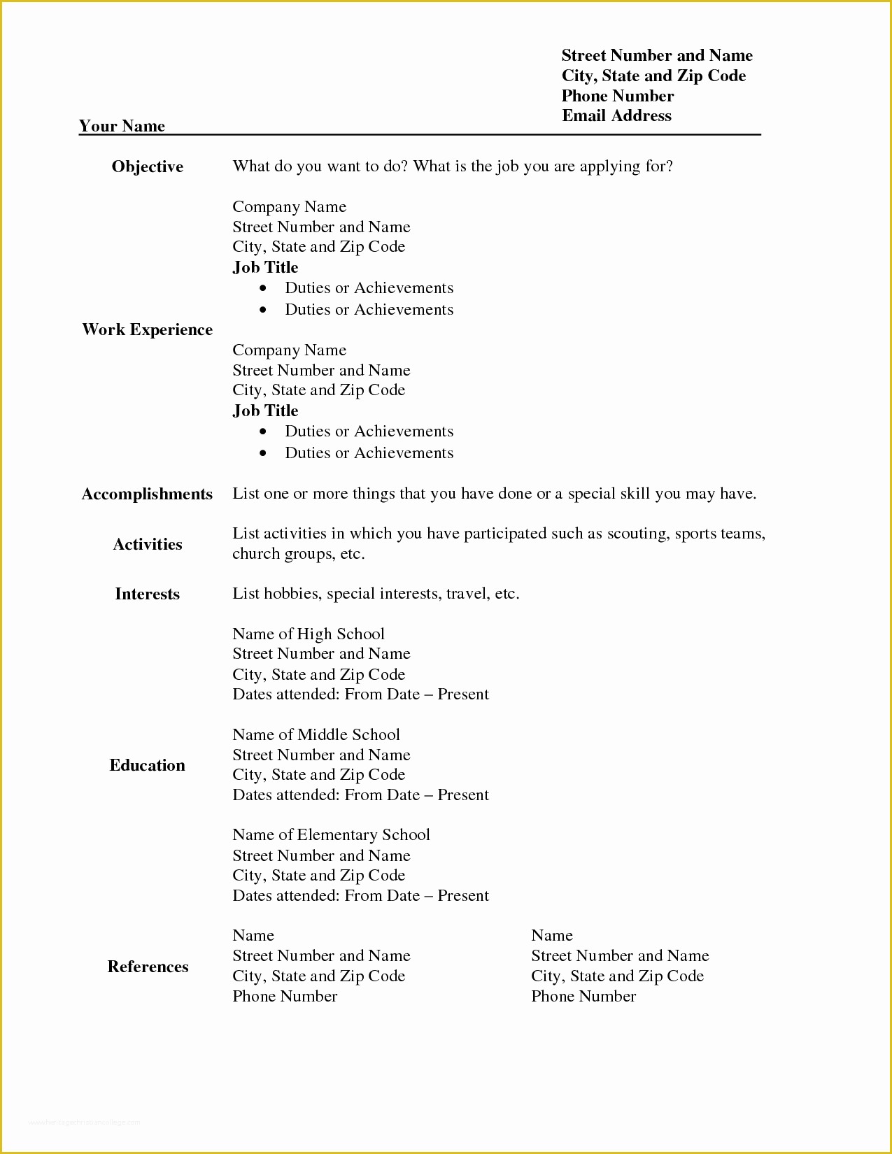 Free Resume Templates Of Download Free Blank Resume form Template