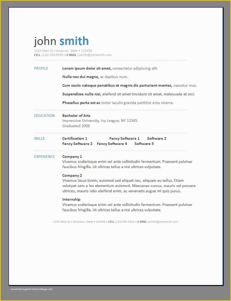 Free Resume Templates Of Free Resumes Templates