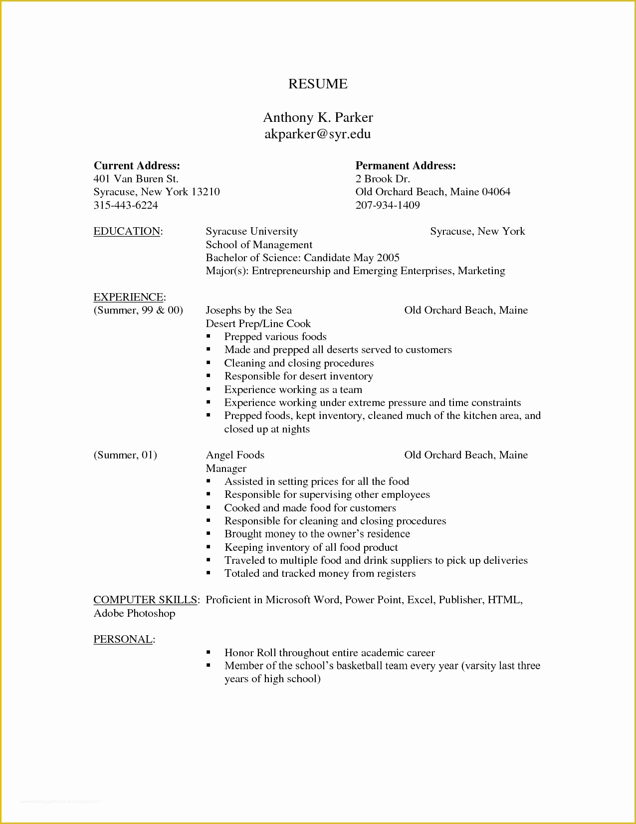 Free Resume Templates Of Resume Templates