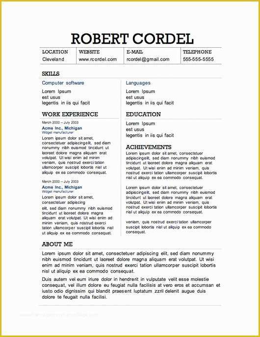 Free Resume Templates Word Of 12 Resume Templates for Microsoft Word Free Download