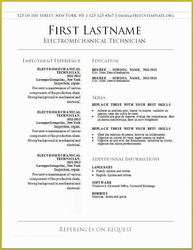 Free Resume Templates Word Of Free Resume Templates Word