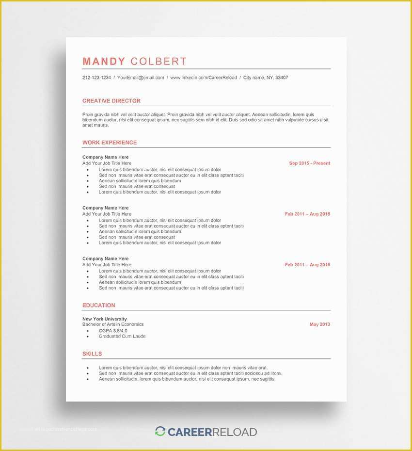 Free Resume Templates Word Of Free Word Resume Templates Free Microsoft Word Cv Templates