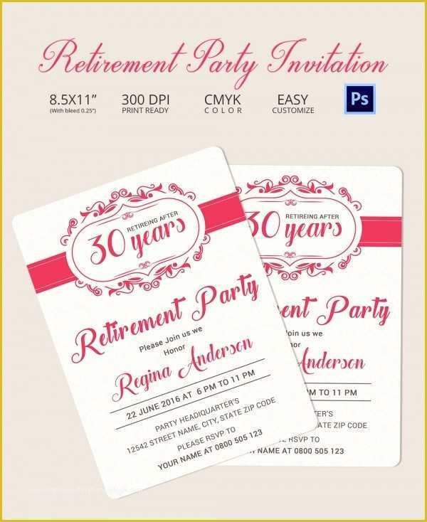 Free Retirement Invitation Template Of Retirement Party Invitation Template 36 Free Psd format