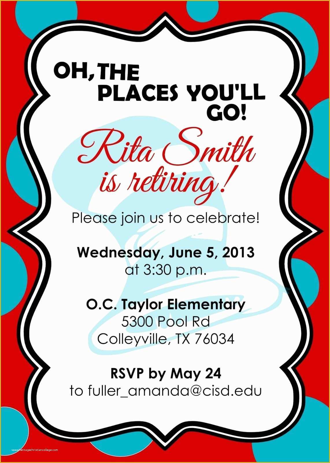 Free Retirement Invitation Template Of Retirement Party Invitations Free Templates