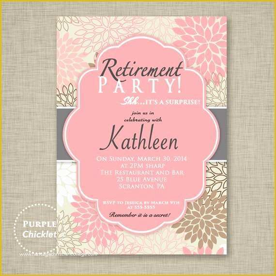 Free Retirement Invitation Template Of Surprise Retirement Party Invitation Pink Adult Surprise Party