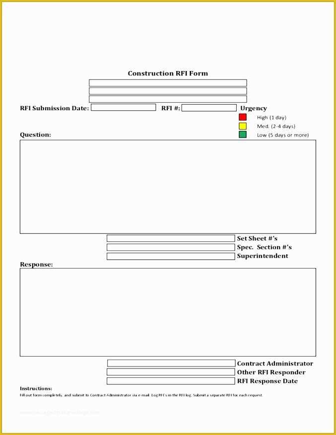 Free Rfi form Template Of 4 Rfi forms Template