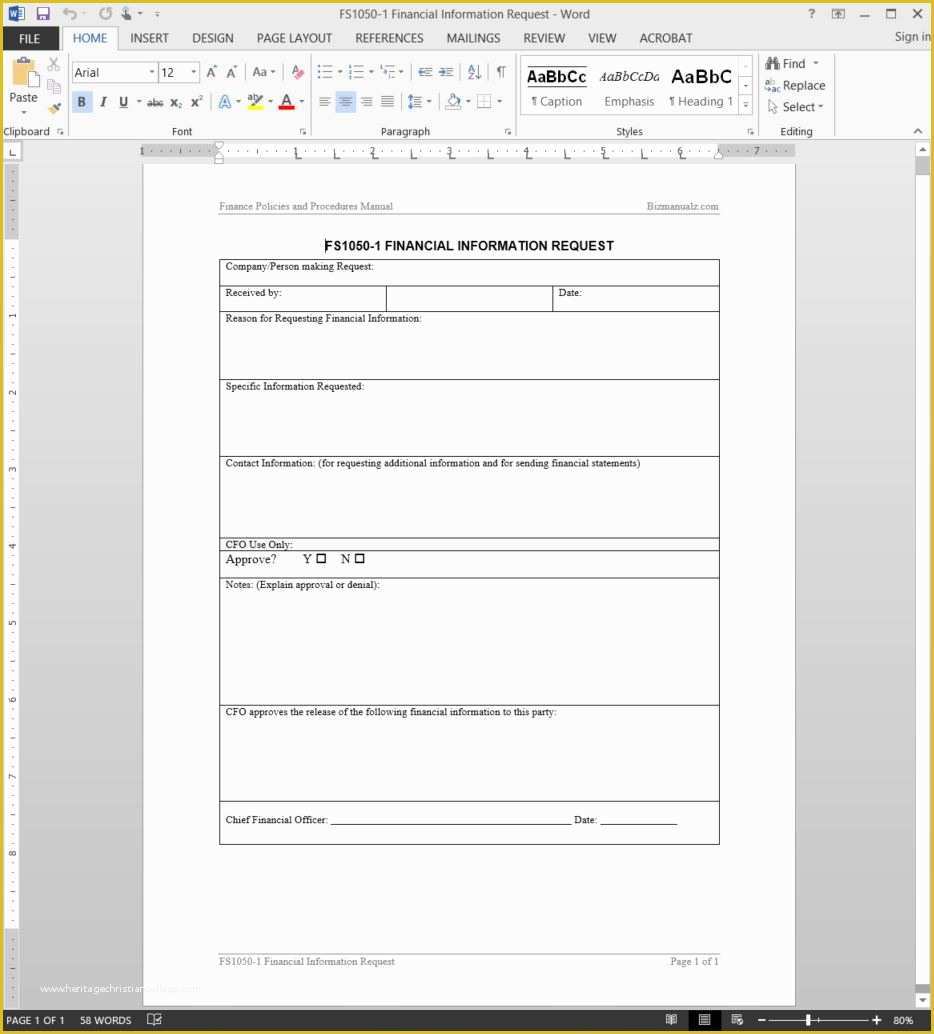 Free Rfi form Template Of Financial Information Request Template