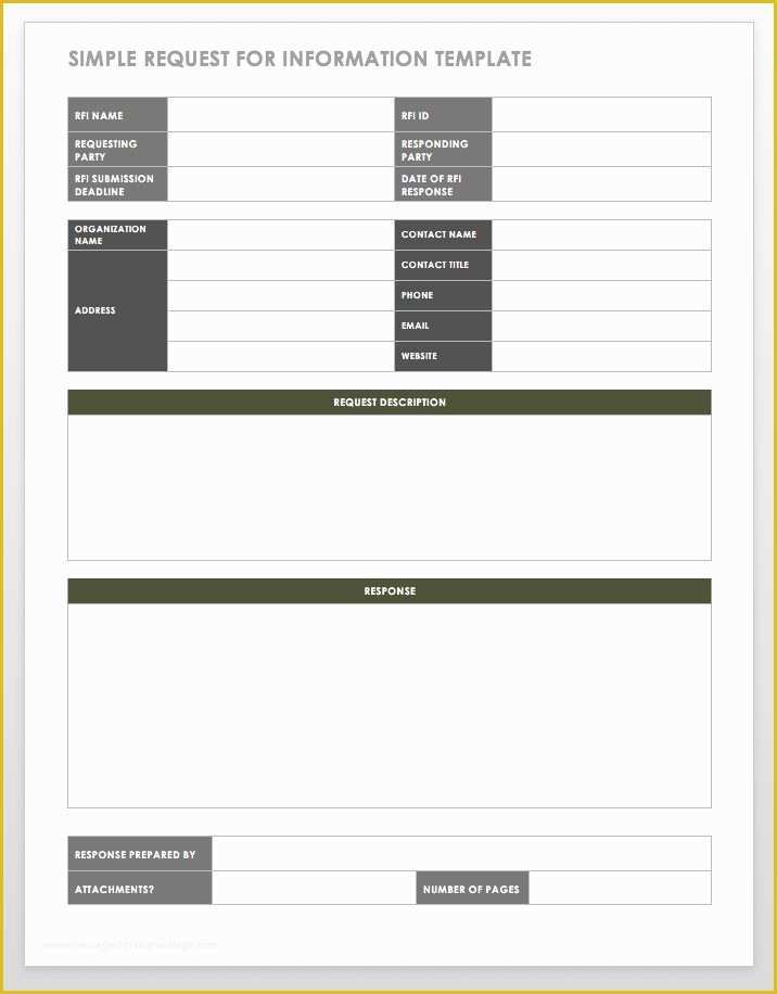 Free Rfi form Template Of Free Request for Information Templates