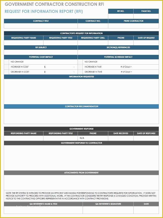 Free Rfi form Template Of Free Request for Information Templates