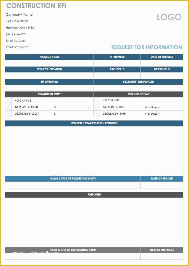 Free Rfi form Template Of Free Request for Information Templates