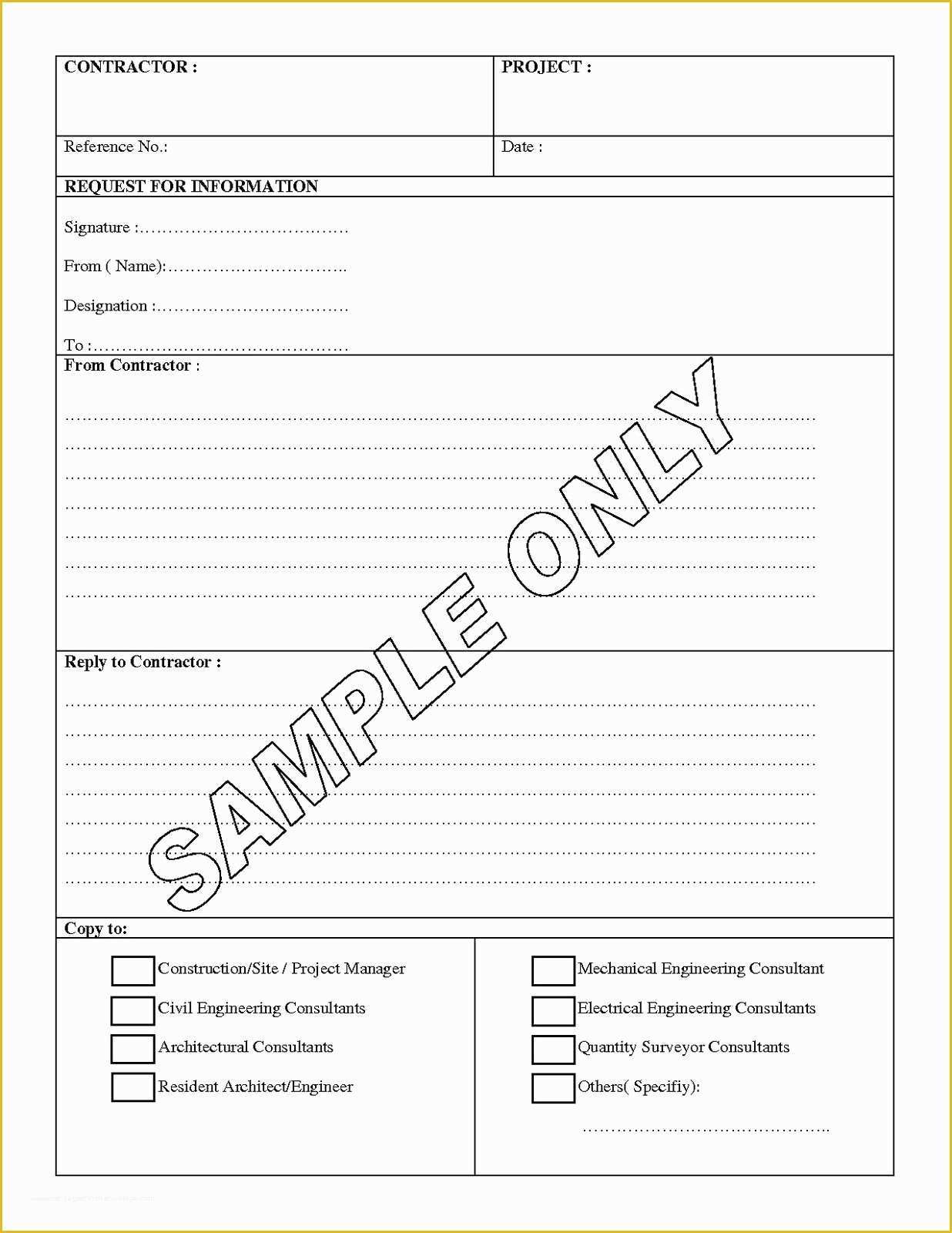 Free Rfi form Template Of Request for Information Template