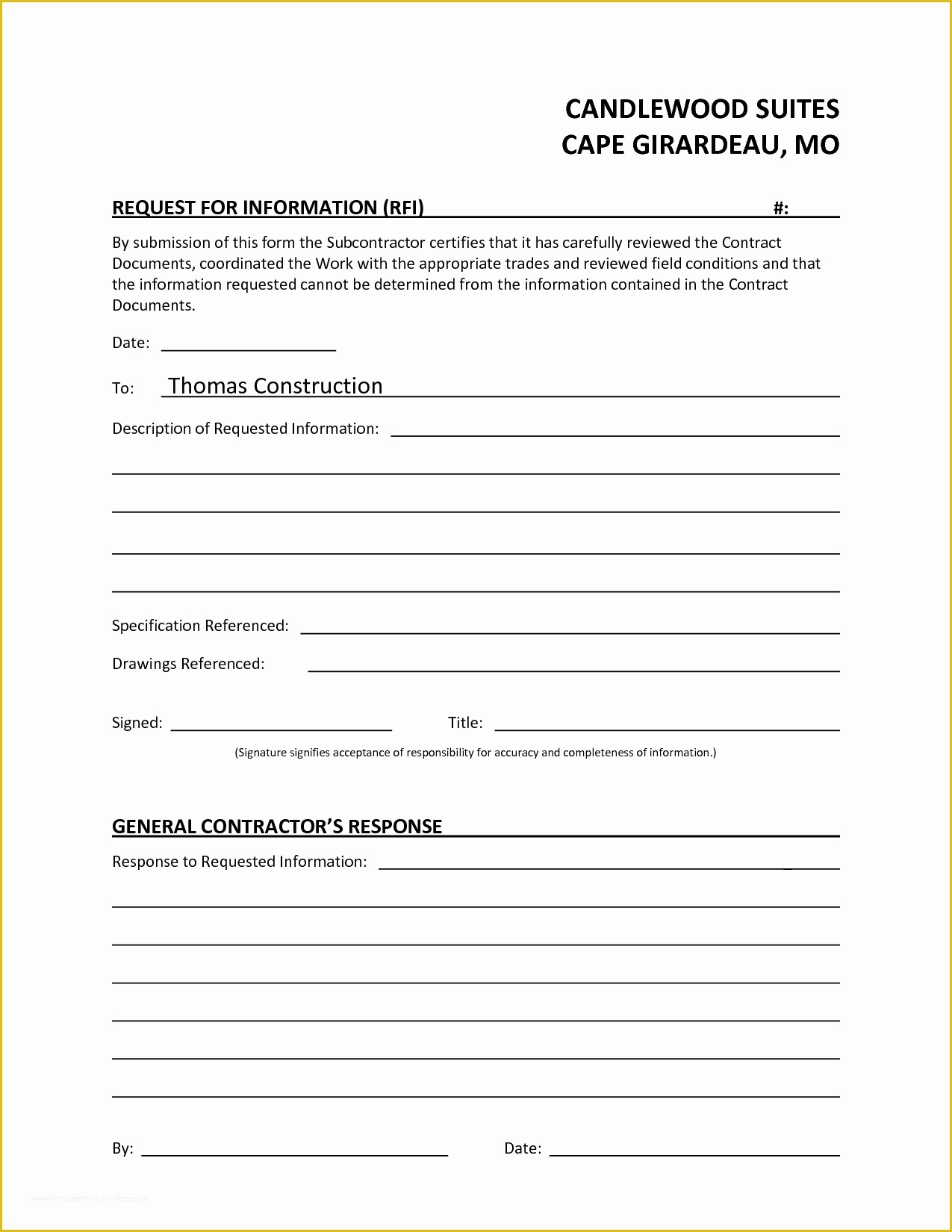 Free Rfi form Template Of Request for Information Template