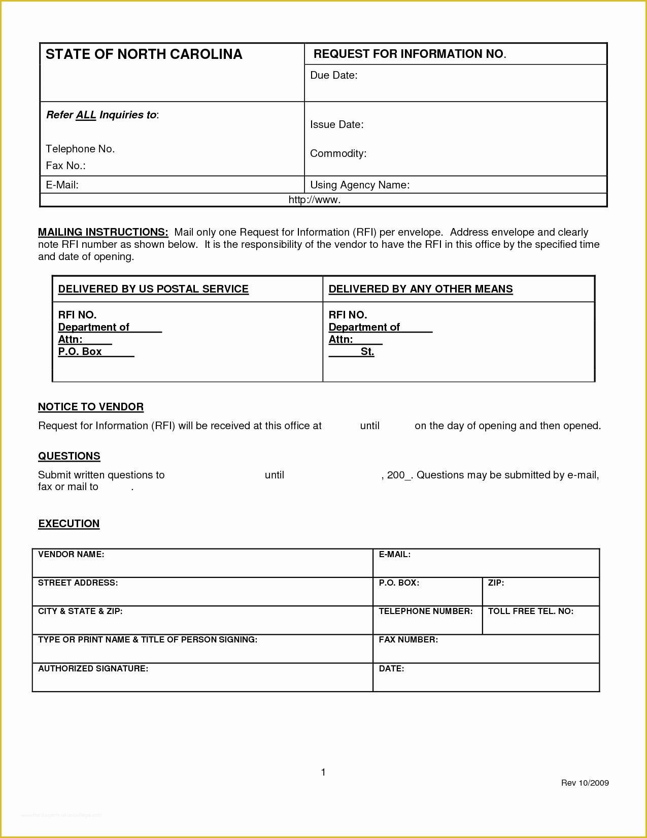 Free Rfi form Template Of Request for Information Template