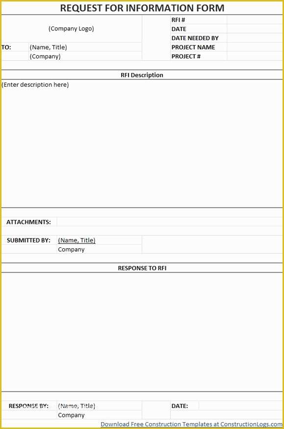 Free Rfi form Template Of Request for Information Template